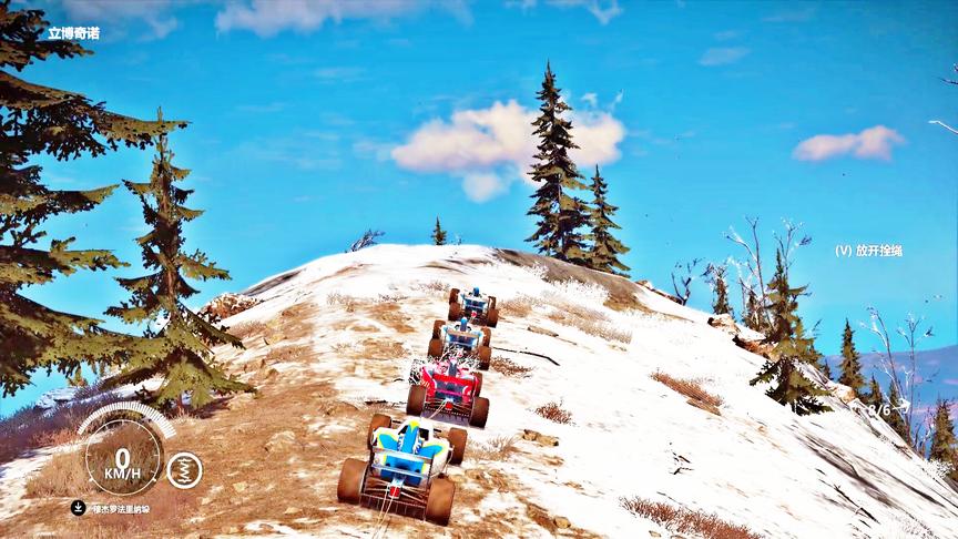 小林解说：五辆F1超级赛车用绳子连体，冲下山崖结果会怎样？