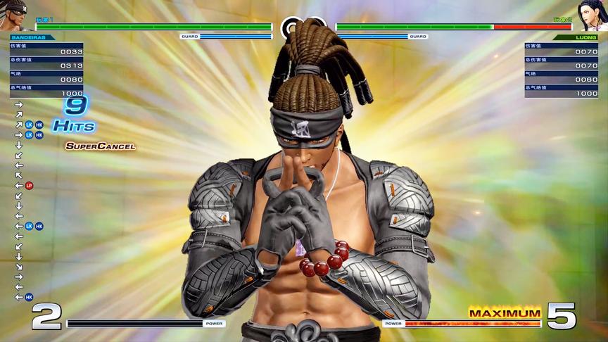 拳皇14：最强忍者班德拉斯连招表演，顶级大招有点帅