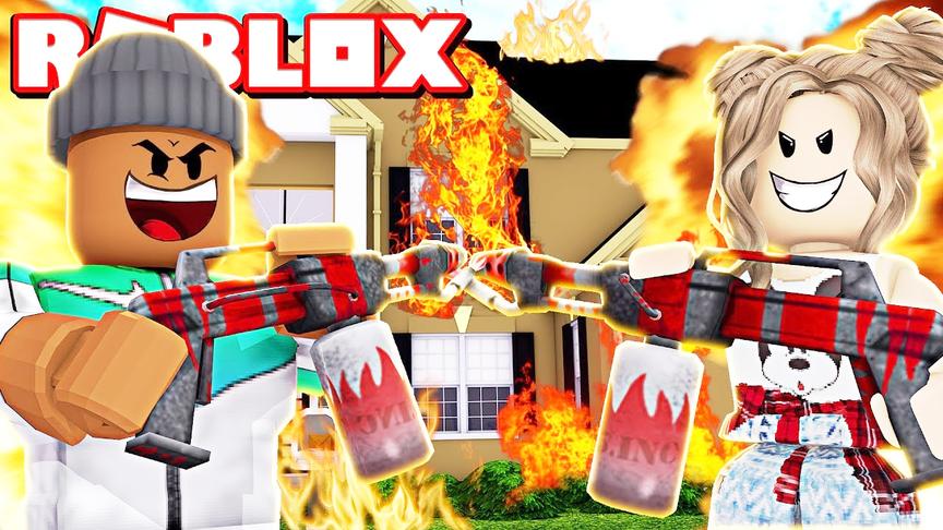 小飞象解说 Roblox燃烧模拟器 火焰喷射器！把自己家给烧了？