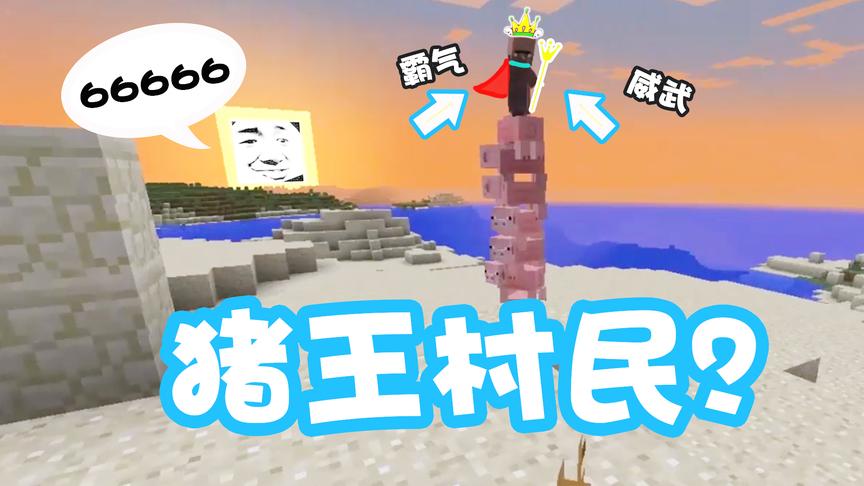 我的世界虚无世界生存76：第一次见MC里的猪骑士，难道是猪王！