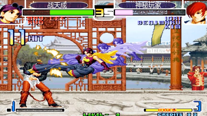 拳皇2002：李梅穿心脚成功收尾，八神面对强大的对手力不从心