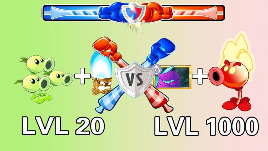 三重射手+蓝火树桩VS1000级火焰豌豆+热荷，差距究竟有多大？