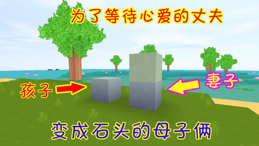 迷你世界故事：丈夫被龙王绑架，小龙女带儿子苦苦等待，变成石头