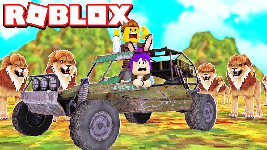 小飞象解说 Roblox野生动物园逃生 车撞树上了？体验荒野求生！