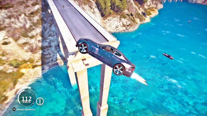 小林解说：四排气管的跑车弹射飞跃，可不是吃素的！