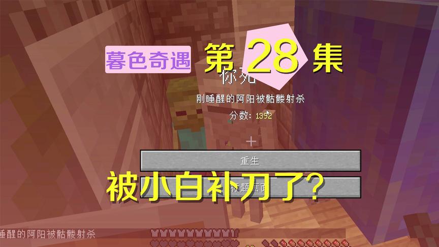 我的世界阿阳暮色奇遇28：我丝血秀僵尸以为稳了，却被小白补了刀