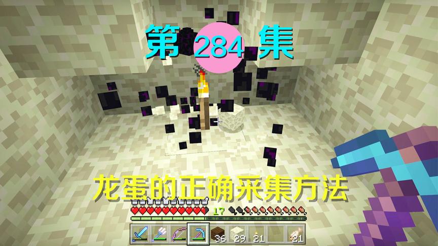 我的世界阿阳历险记284：终于知道龙蛋的采集办法，之前白费功夫