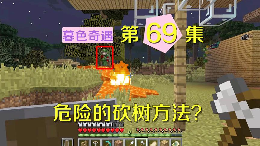 我的世界阿阳暮色奇遇69：用岩浆烧树？这个危险方法静静跟谁学的