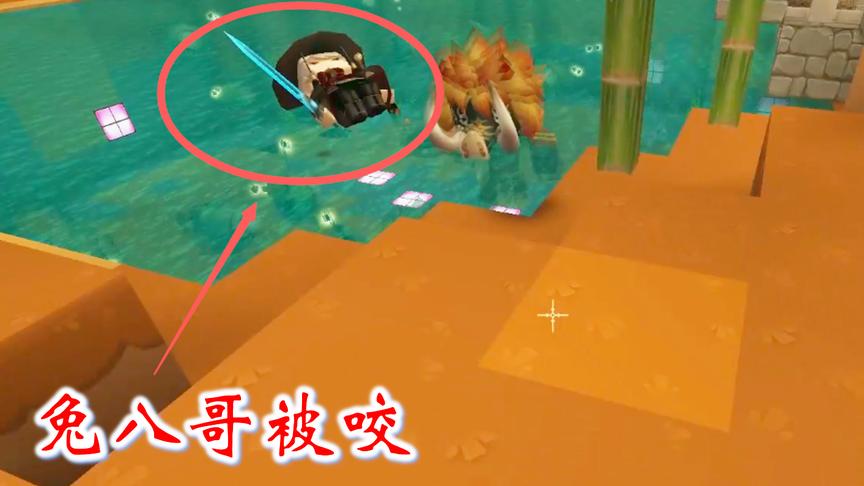 迷你世界联机高级生存182：兔八哥拼命宰鸡，收集鸡腿喂养灯笼鱼