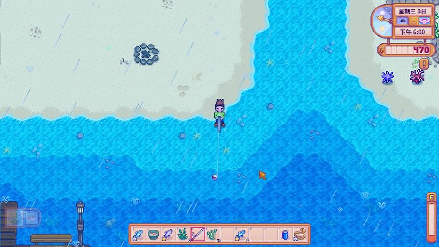 星露谷物语EP1：这个黄金钓鱼点，几乎每条鱼都是金星