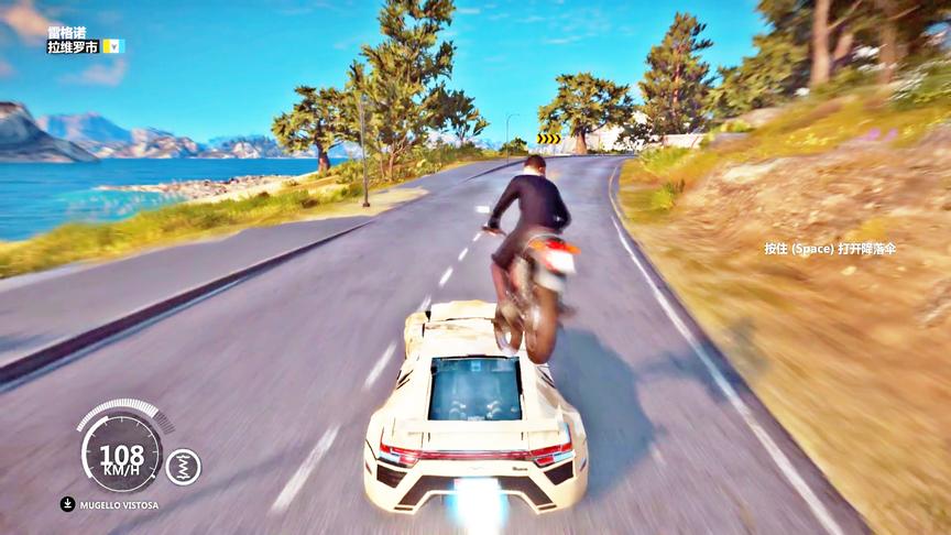 小林解说：没想到跑车的外壳真结实，怼爆那么多车竟然还能开！