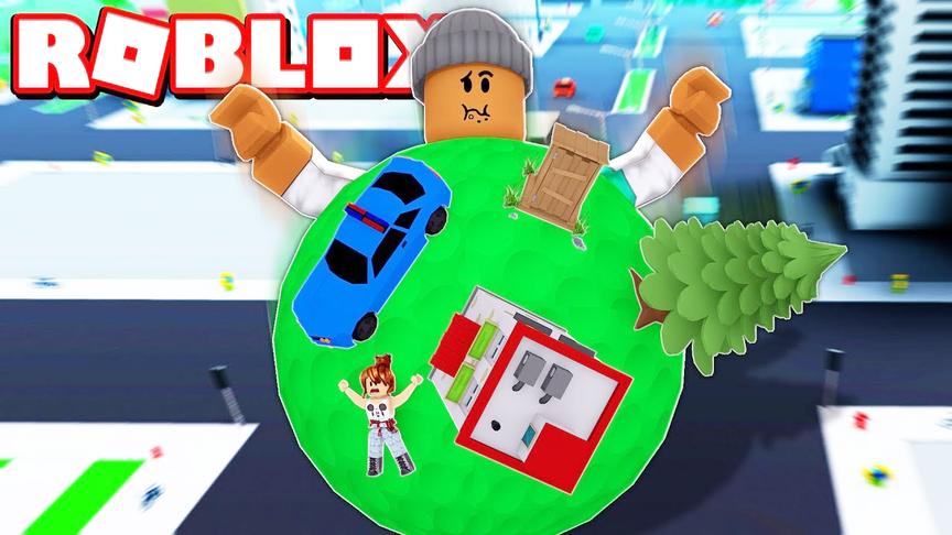 小飞象解说 Roblox滚球模拟器 我是一个圆球？居然可以粘车粘房？
