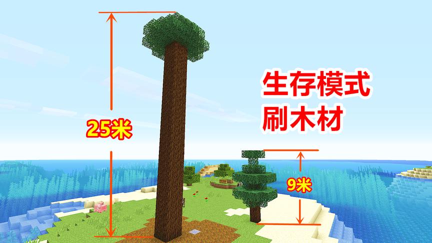 我的世界：生存初期这样刷木材，一次性得到200块木板！
