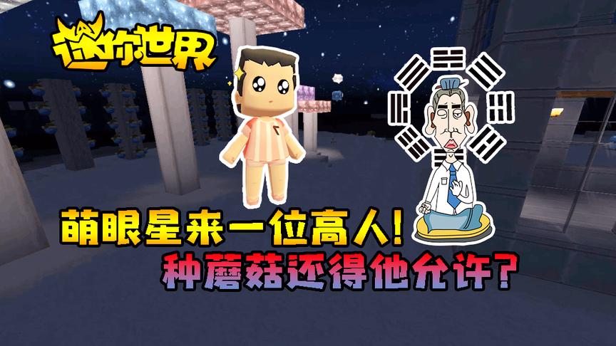 迷你世界联机生存251：萌眼星来一位高人！种蘑菇还得他允许？