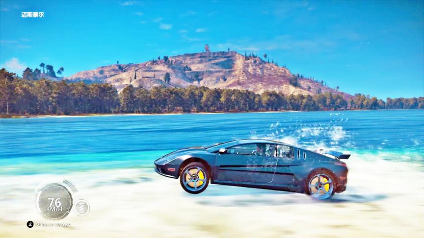 小林解说：底盘超低的跑车在水中涉水，这次测试很冒险！