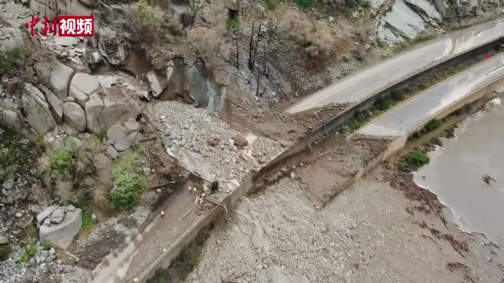美国一高速公路因泥石流断路两周 当地商品价格飙升