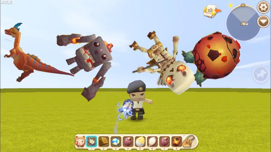 迷你世界：测试服新武器重力手套功能，可以把生物吸收过来？