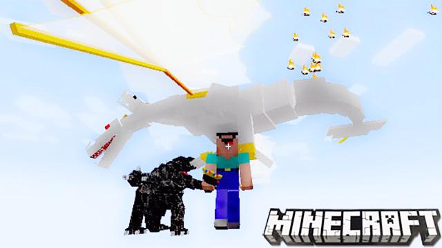 MC哥斯拉大战雪龙王 泰坦雪傀儡出场 我的世界模组秀77