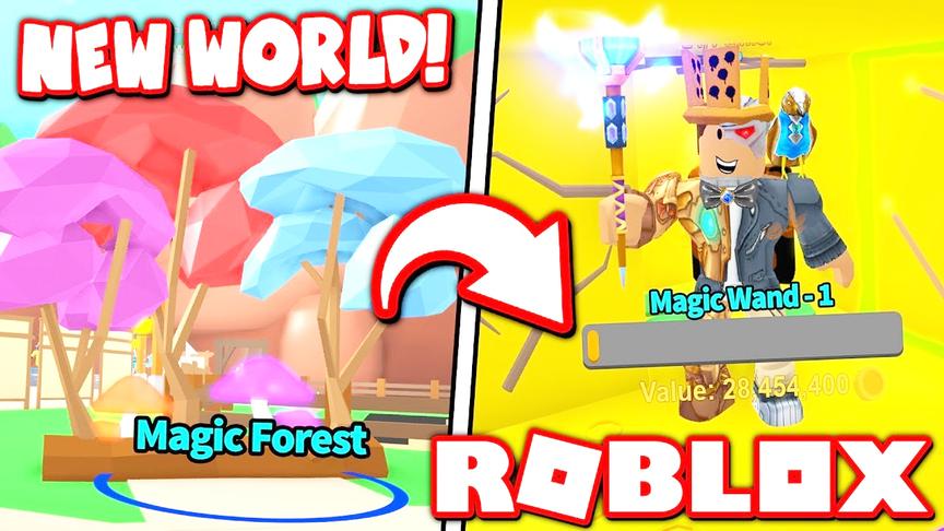 小飞象解说 Roblox采矿模拟器 进入奇幻魔法森林！获得闪电权杖？