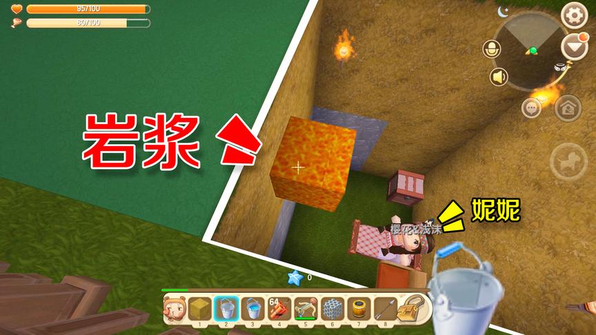 迷你世界：在妮妮头上倒岩浆，是个馊主意，没有坑到她反而帮了她