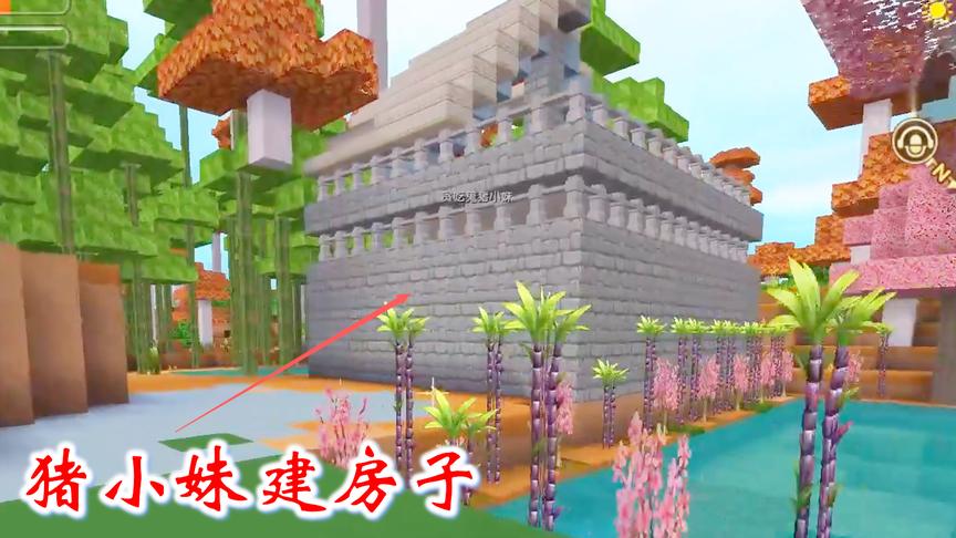 迷你世界联机高级生存73：猪小妹建房子我当下手，忙的不亦乐乎