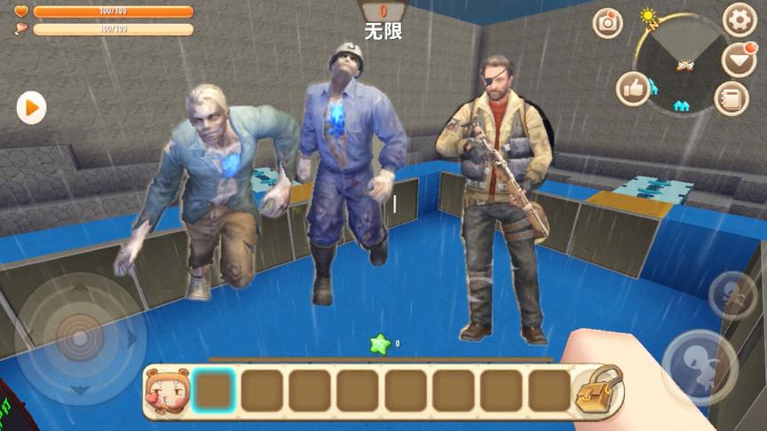 迷你世界：模拟明日之后，丧尸迎面而来，赶快拿起武器保护自己！