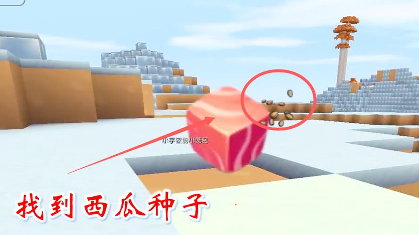 迷你世界联机高级生存14：我在冰原砸罐子，砸出了西瓜种子