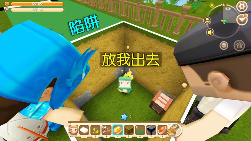 迷你世界：妮妮你骗人，说好一起玩跑步比赛的，我怎么掉坑里了？