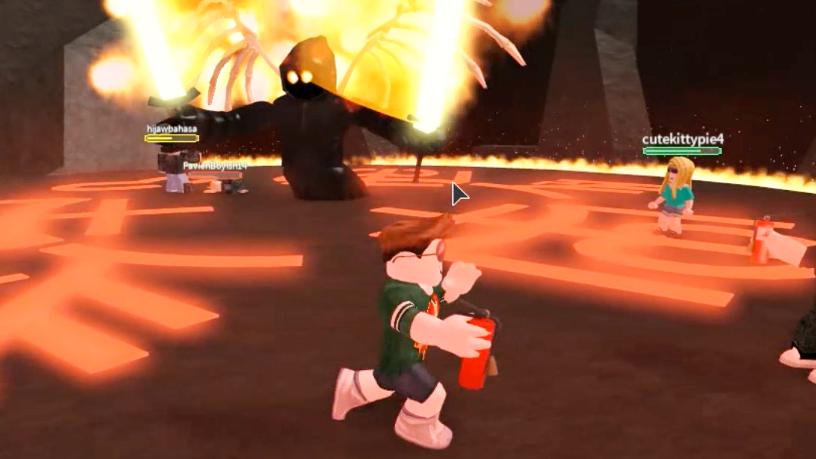 波波仔解说 roblox 旅行：用雷球打机械龙，用灭火器打死神！