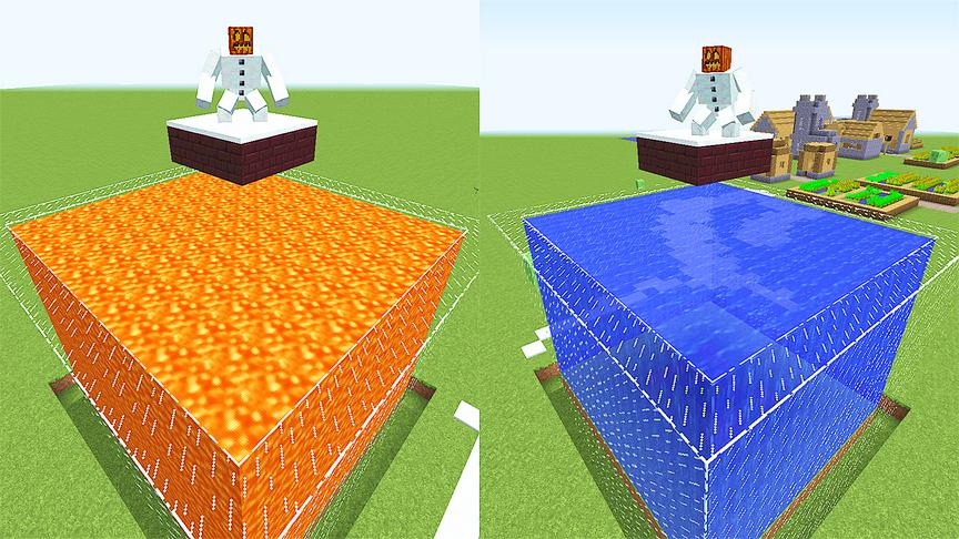 玩家召唤1只雪傀儡，扔进岩浆和水池，会有什么反应？