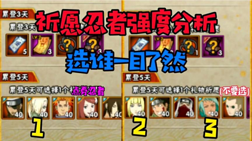 火影手游:祈愿忍者选择排名，看完再选以防踩雷
