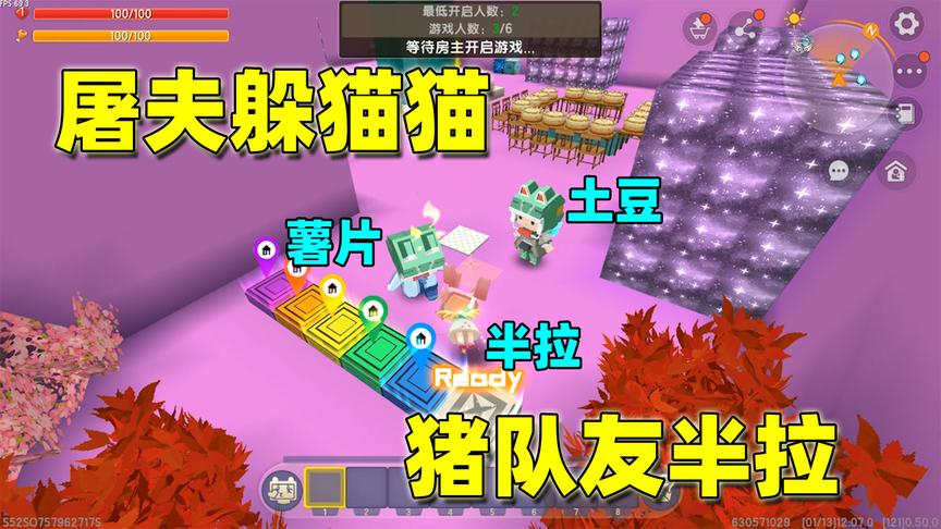 迷你世界：屠夫躲猫猫，半拉土豆太自信，只让薯片等待3秒就开始