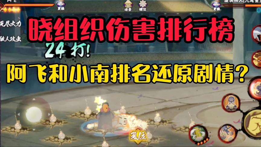 火影手游晓组织伤害排名，阿飞和小南决斗结局注定？剧情神还原