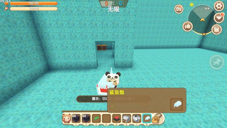 迷你世界：鲨鱼大炮原来是这样制作，发射鲨鱼弹，威力无比巨大