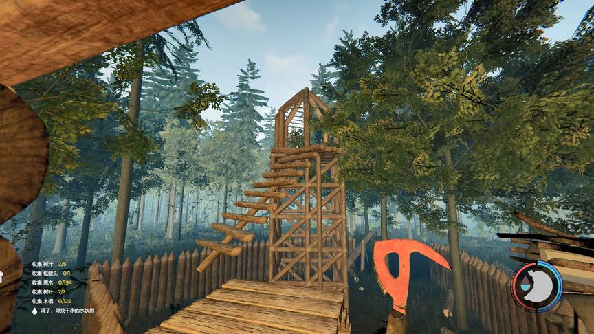 迷失森林08：我制作了高达100米的瞭望塔，整片森林都在我眼下！