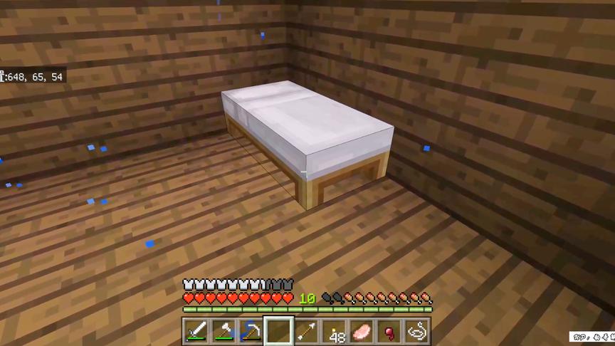 我的世界基岩生存6：做出了第一张床好开心