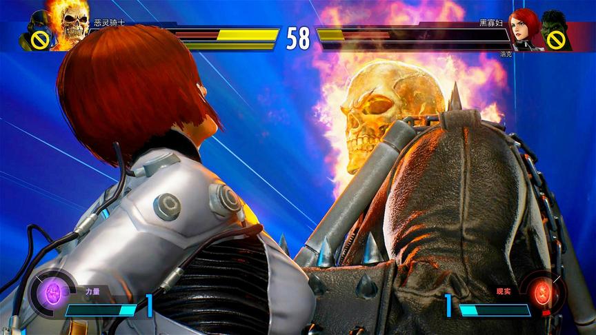 恶灵骑士只用一个小眼神就把黑寡妇给秒杀了，画面太过辣眼