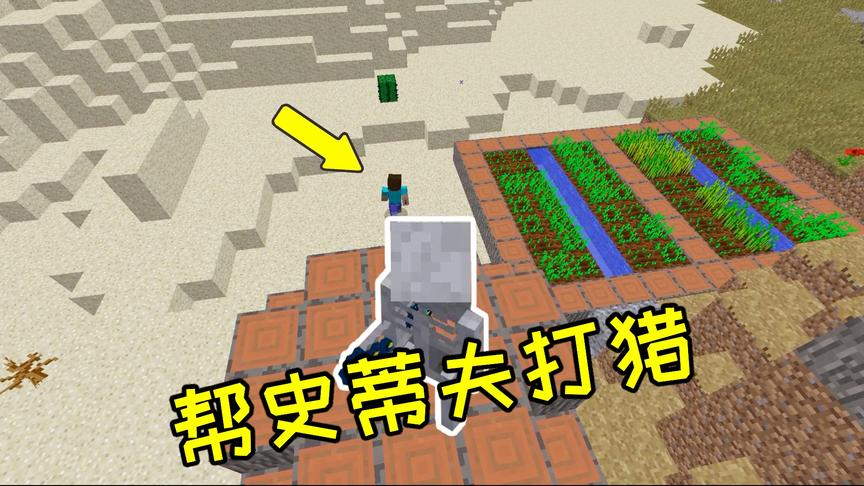 我的世界：小白帮史蒂夫偷偷帮打猎，这史蒂夫上辈子肯定是磁铁