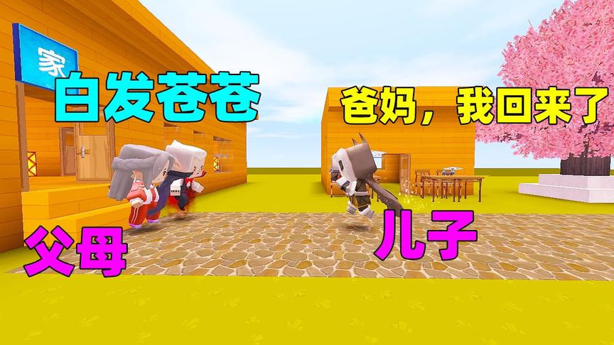 迷你世界：任性的男孩，为赌气离家出走，回来却发现父母白发苍苍
