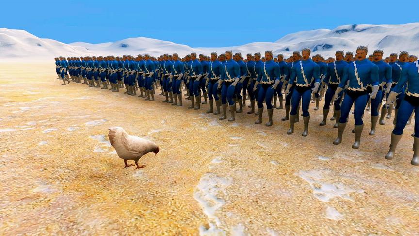 一只老母鸡主动向1000个快银发起进攻，快银能抓住这只老母鸡吗？