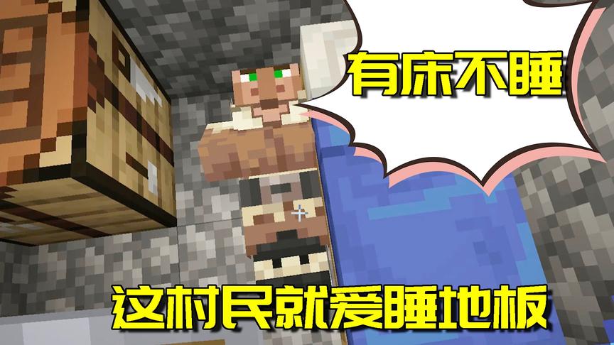 我的世界生存日记32：村民被我挤下床居然这样？想想就奇怪！