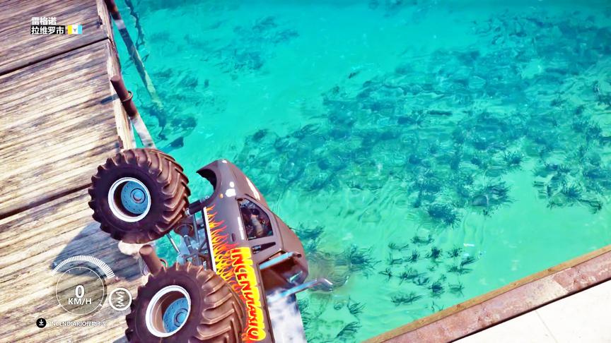 小林解说：大脚车码头蜻蜓点水打了几次脸，终于成功了！