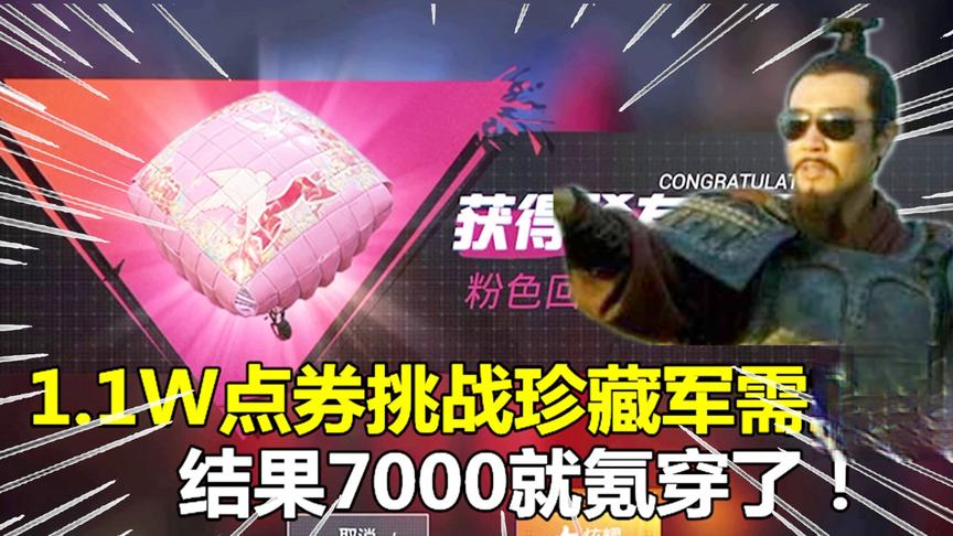 和平精英大神秀255：1.1W点券挑战珍藏军需宝箱，结果7000就氪穿