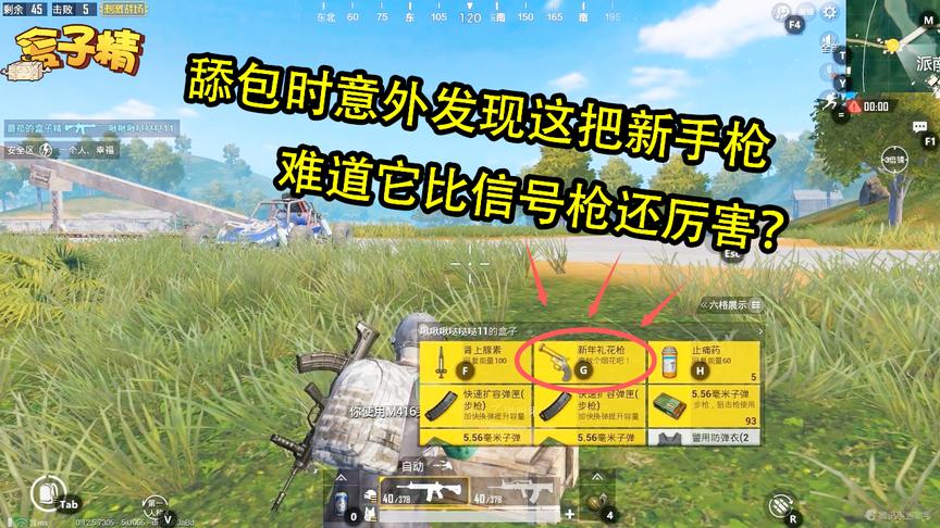 刺激战场：舔包时意外发现这把新手枪，难道它比信号枪还厉害？
