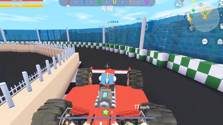 极限飞车，车速太快，小伙伴居然被甩到了图外的水里。