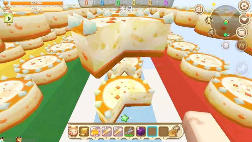 迷你世界:吃蛋糕！捡包子！看看谁才是第一，苏昂偷鸡取巧赢了。