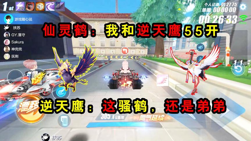 QQ飞车手游：新宠物仙灵鹤VS逆天鹰55开？不好意思，它还是弟弟