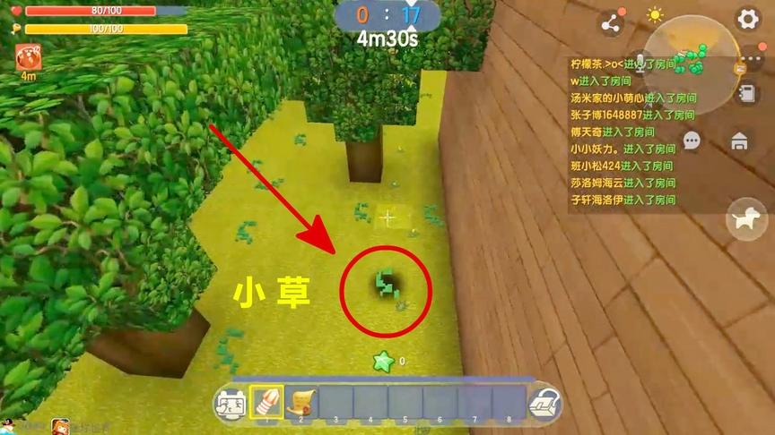 迷你世界：躲猫猫，入梦变成一颗小草，这下野人找不到了吧哈哈