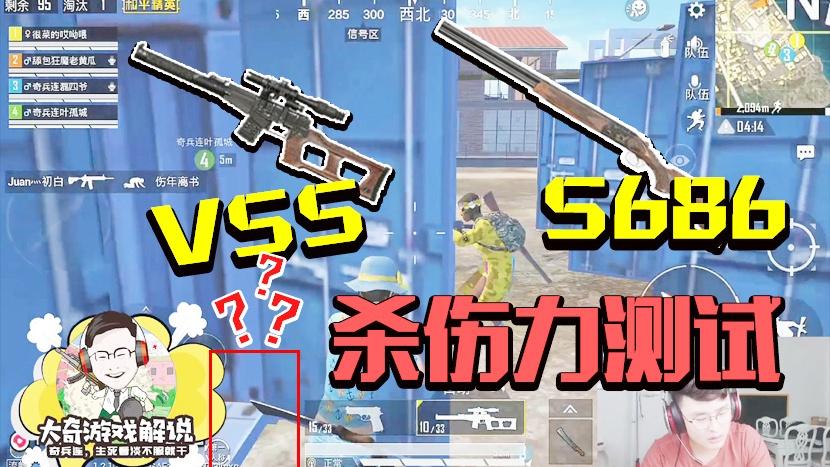 和平精英：VSS和S686杀伤力测试！落地无头无甲贴脸谁先倒？