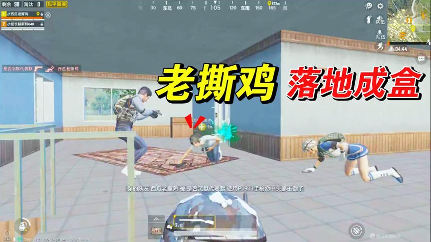 乌鸦玩游戏：老撕鸡P城落地成盒，我一人独秀实力带鸡哥“躺鸡”